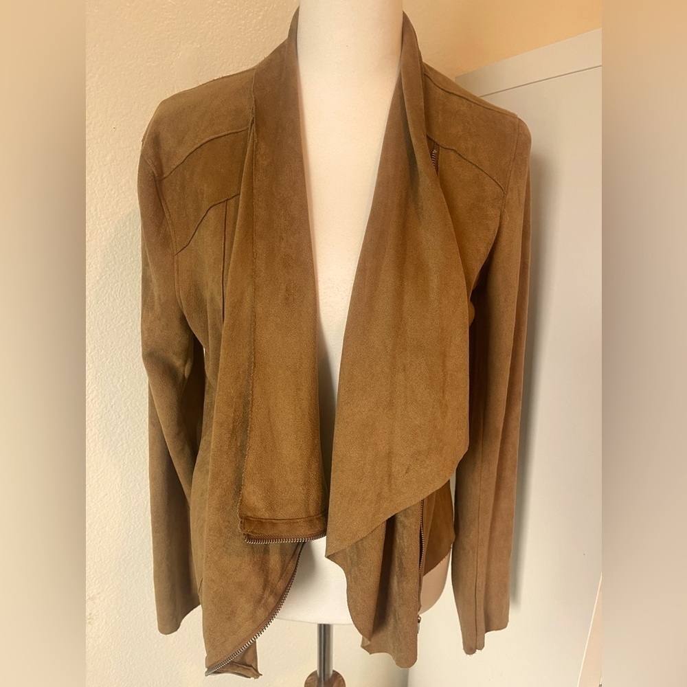 BLANK NYC Faux Suede Moto Jacket in Cocoa | Size M